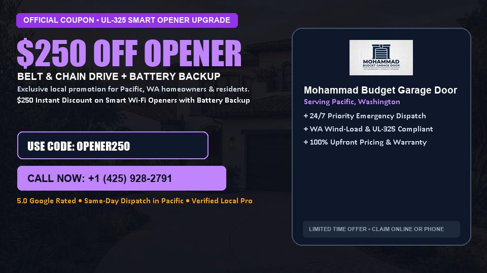Mohammad Budget Garage Door $250 OFF Premium LiftMaster Opener Installation